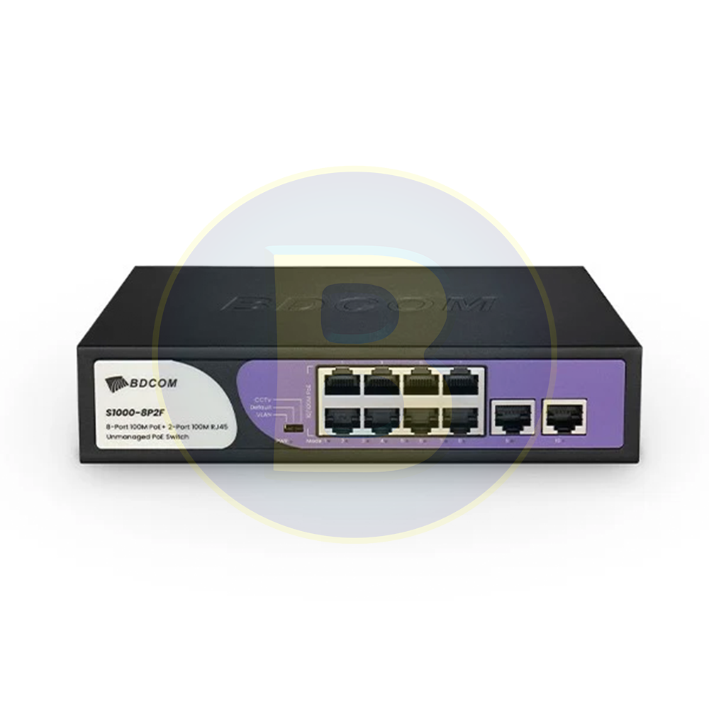 BDCOM 8 Port PoE Switch S1000-8P2F